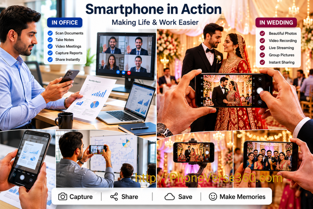 camera in office and wedding